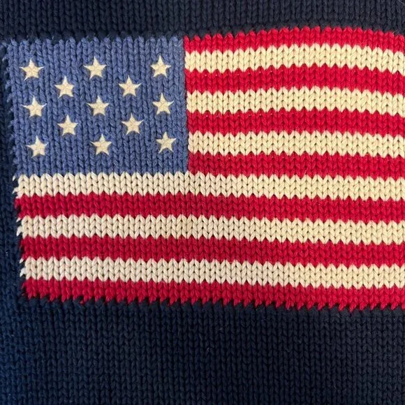 Ralph Lauren Navy Knit American Flag Sweater (S) 🇺🇸 - Picture 4 of 9